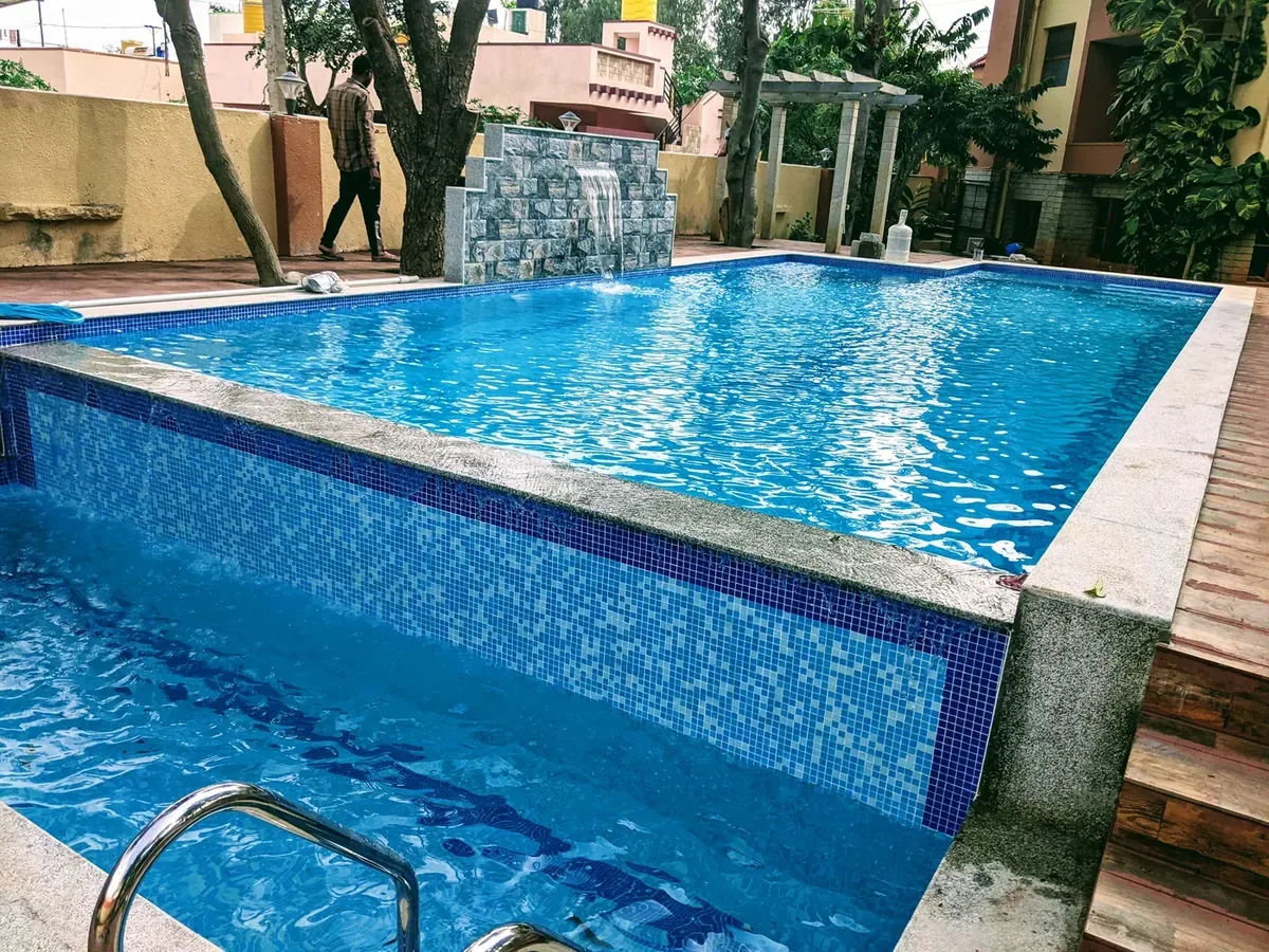 Swimming pool at John Residence, Bangalore