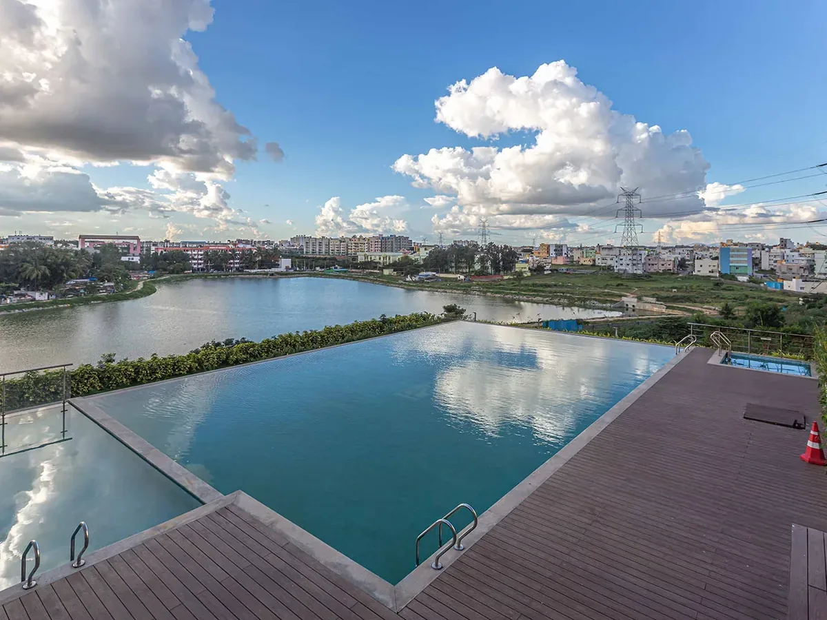 Swimming pool at Pashmina Waterfront, Bangalore