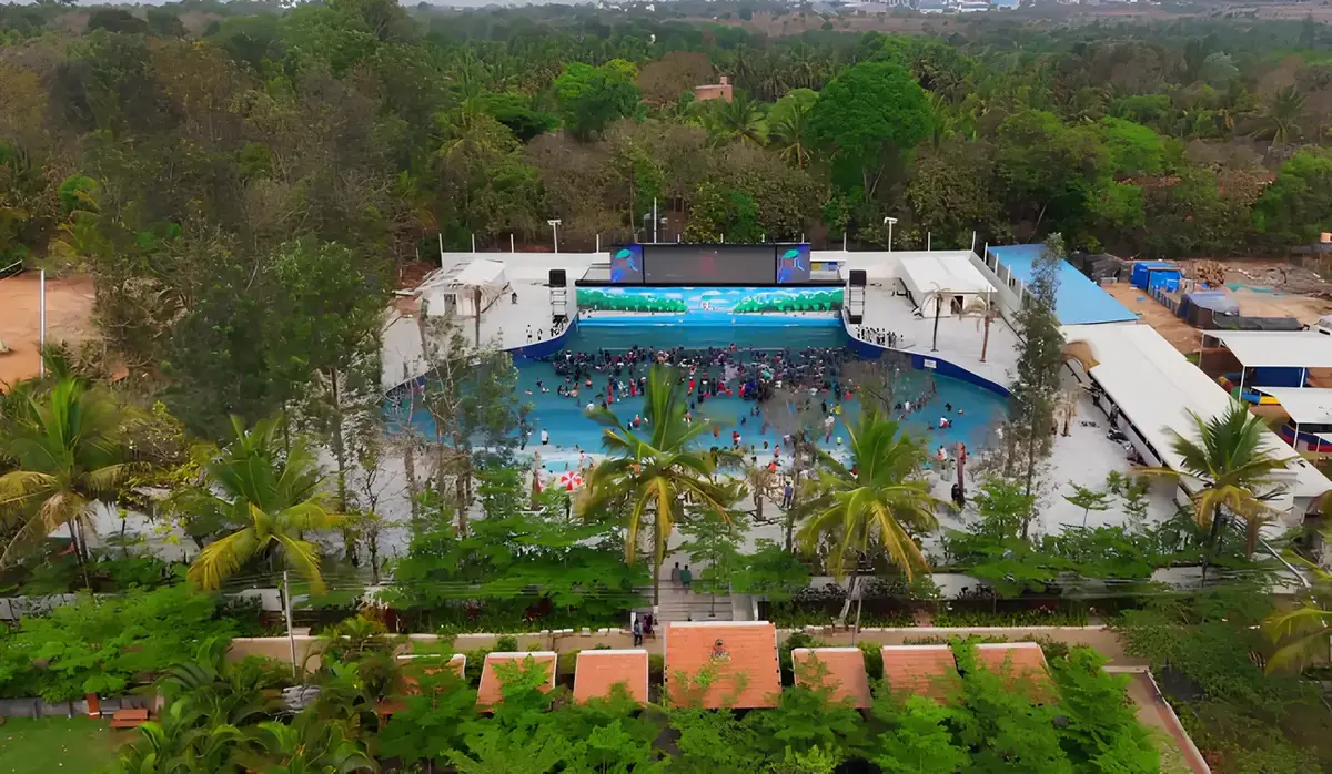18,000 sq ft wave pool at RR Retreat, Nelamangala